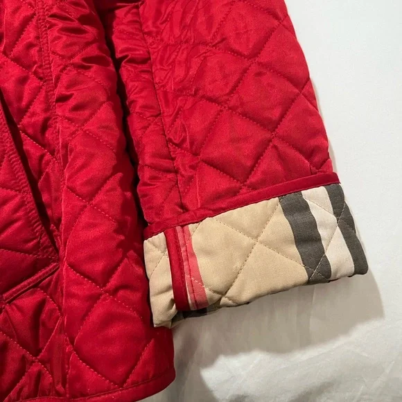 Burberry Red Quilted Puffer Jacket - Picture 4 of 9